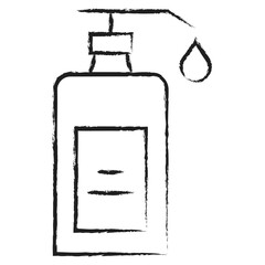 Hand drawn Dish wash soap bottle icon