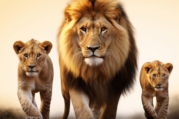 lion family, image created with ia, Generative AI