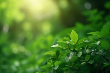 Fototapeta na wymiar Blurry green natural background. Generative AI