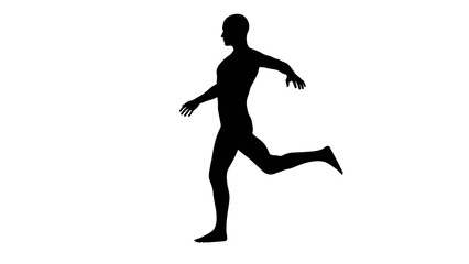 Fototapeta na wymiar Silhouette of a beautiful young athletic man preparing to kick, transparent background. 3d illustration (rendering).