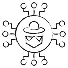 Hand drawn Hacker icon