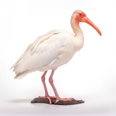 Fototapeta premium White ibis bird isolated on white background.