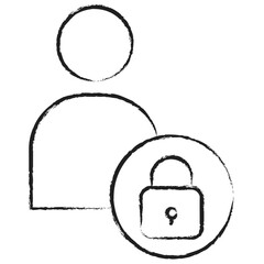 Hand drawn Profile Lock icon