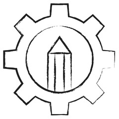 Hand drawn Setting pencil icon