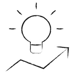 Hand drawn Graph bulb icon