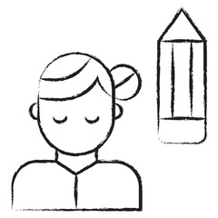 Hand drawn Woman user icon