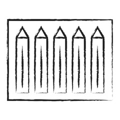 Hand drawn Color Pencil box icon