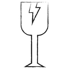 Hand drawn Fragile glass icon