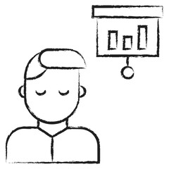 Hand drawn Man Presentation icon