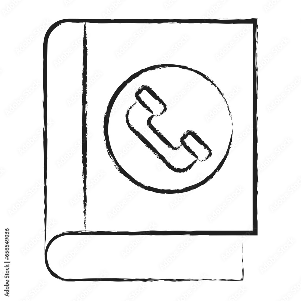 Wall mural hand drawn contact book icon