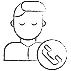 Hand drawn User call icon