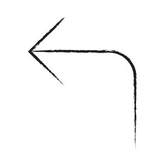 Hand drawn Turn up left arrow icon