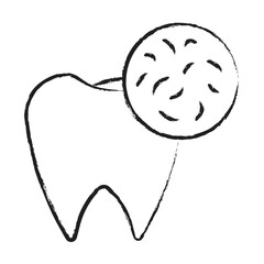 Hand drawn Teeth Bacteria icon