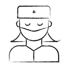 Hand drawn Woman Doctor icon
