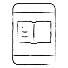 Hand drawn Mobile Book icon