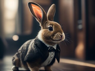 rabbit wearing suit