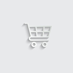 Shopping cart icon vector trolley sign