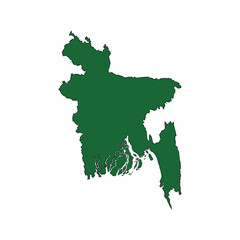 Flat Map of Bangladesh Icon Vector Illustration Bangladesh Map