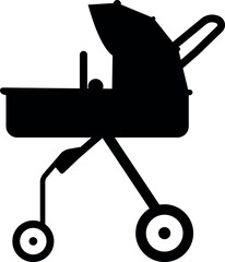 Baby carriage sign. Transport signs and symbols.