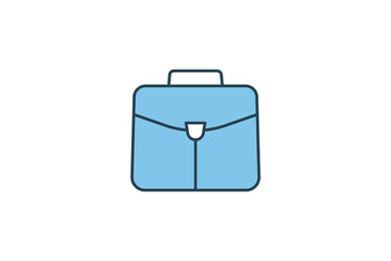 Briefcase Icon. Icon related to Business. Suitable for web site design, app, UI, user interfaces. Flat line icon style. Simple vector design editable