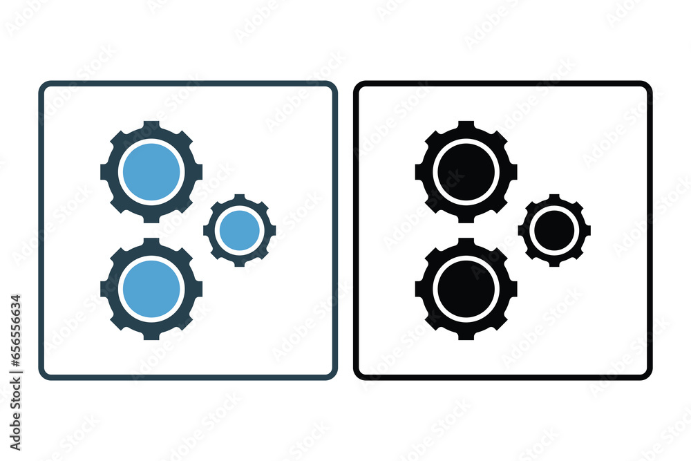 Poster gears icon. icon related to business. suitable for web site design, app, ui, user interfaces. solid 