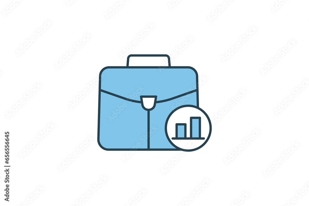 Aufkleber briefcase icon. icon related to business. suitable for web site design, app, ui, user interfaces. fl