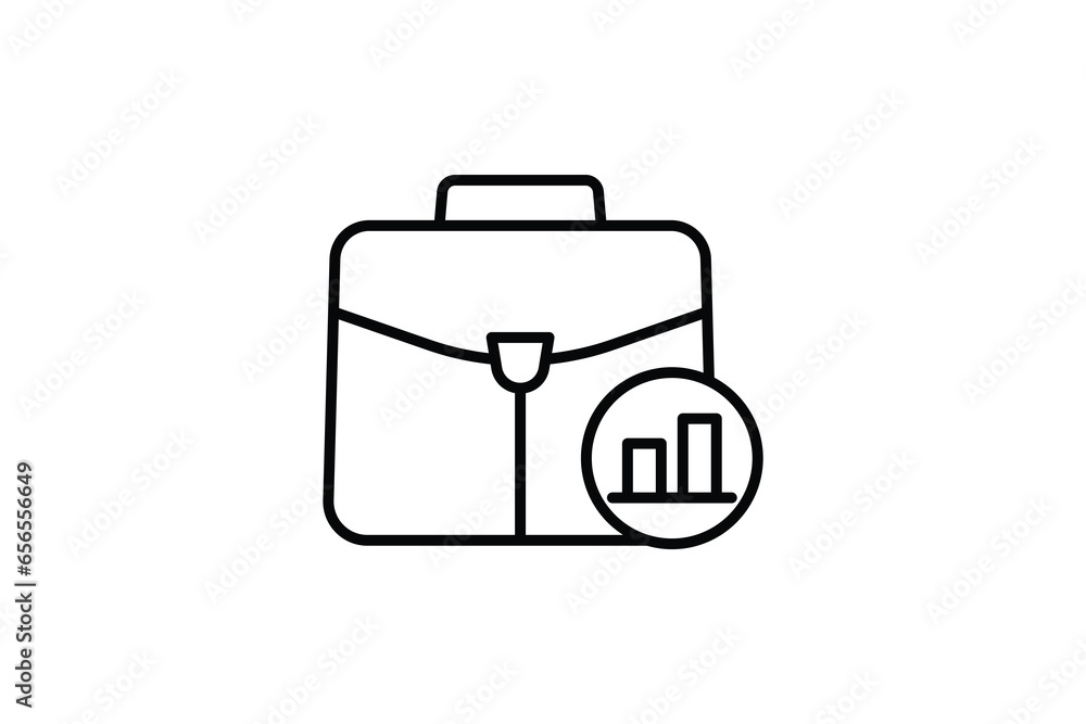 Aufkleber briefcase icon. icon related to business. suitable for web site design, app, ui, user interfaces. li