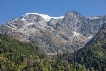 Glacier Armancette viewed from the village of Les Contamines-Montjoie