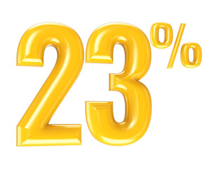 Number Gold 3D Render