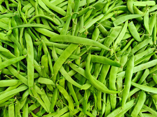close up green green beans