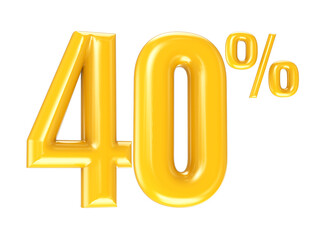 Number Gold 3D Render