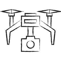 Hand drawn Drone Video Camera Icon