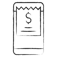 Hand drawn Mobile Invoice icon