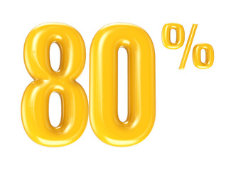 Number Gold 3D Render