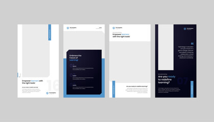Clean & Modern Learning Standee Banner Collection or Social Media Story Template. This collection exemplifies a fusion of clean design and modern technology.