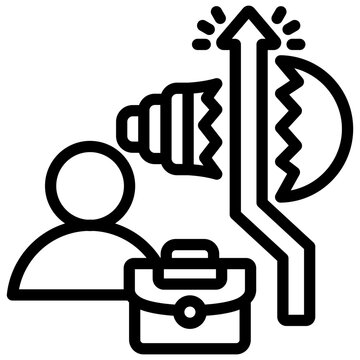 business person breaking through growth arrow clip art preview
