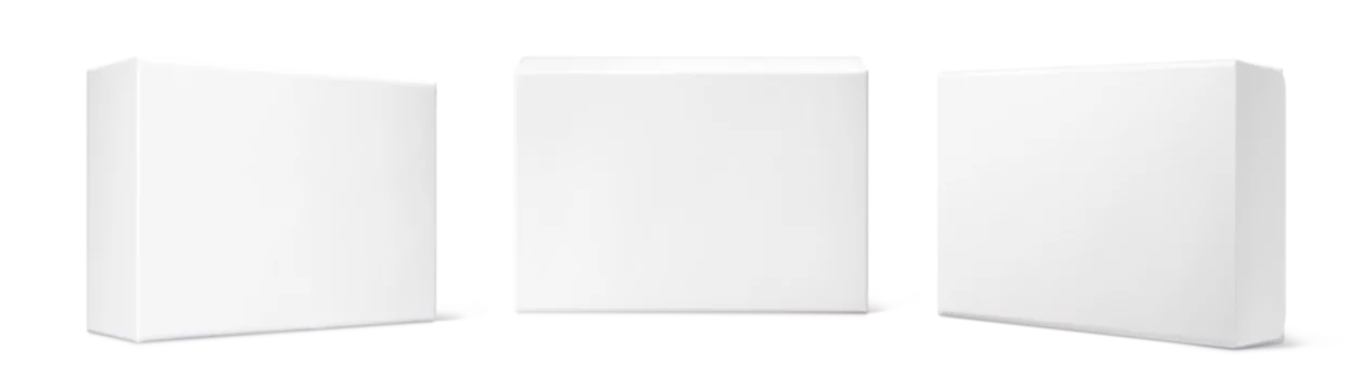 product packaging box empty box mockup isolated on white background PNG transparent