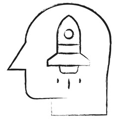 Hand drawn Human mind Launch icon