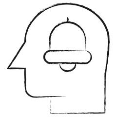 Hand drawn Human mind Notification icon