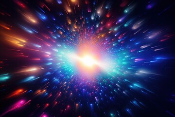 Fototapeta premium Digitally created psychedelic light vortex in deep space