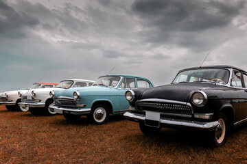 An old, classic car exhibition.
