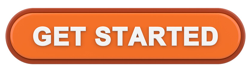Get started button. 3D illustration.
