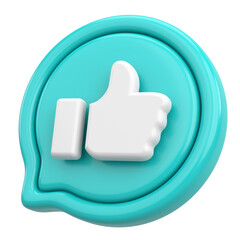 Like share subscribe icon. 3D illustration.