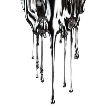  Liquid metal figure with molten chrome in insulation. Wavy molten shiny aluminium.