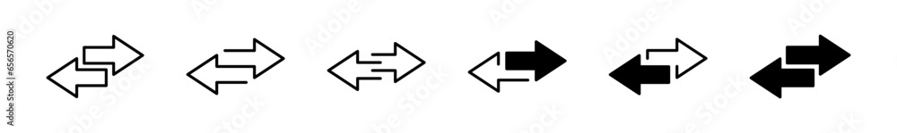 Poster transfer arrow icon set. arrow reverse sign. exchange arrow icon collection