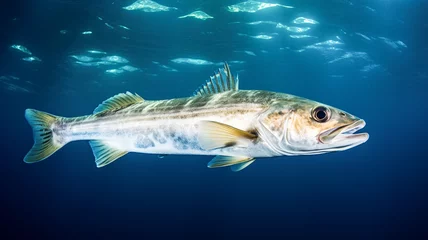 Foto op Aluminium Hake fish underwater.  Beautiful river habitat. Wild life. © BlazingDesigns