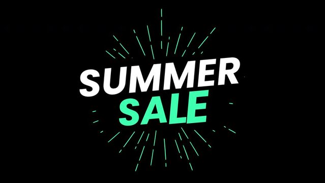 summer sale teaser background animation. 4K motion animation