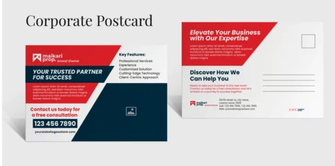 Fotobehang Corporate postcard design Business Postcard Layout Marketing Agency Postcard © Graphic Template