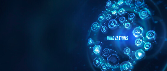 Internet, business, Technology and network concept. Concept of new ideas and innovation. 3d illustration