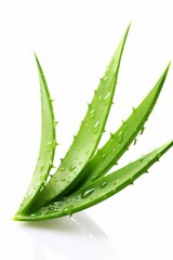 Fototapeta premium aloe vera on white background, Generative AI